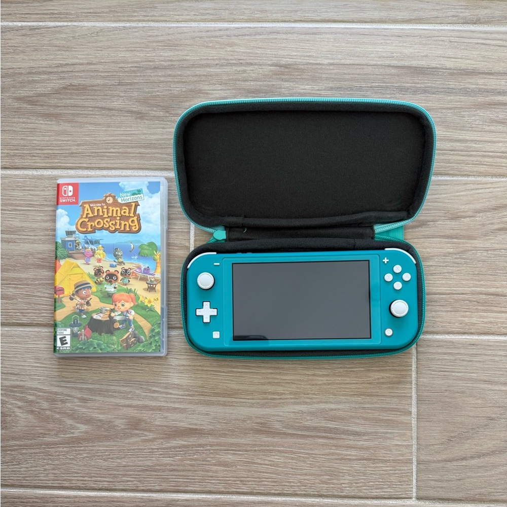 Nintendo Switch Lite Turquoise Console with Animal Crossing